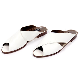 Prima Royale vintage white leather sandals unworn shoes