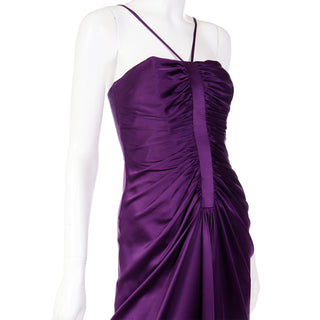 Vintage Adolfo Dominguez Costura Purple Silk Cocktail Dress