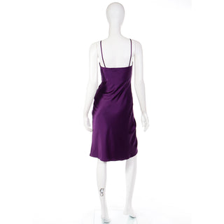 Adolfo Dominguez Costura Purple Silk Cocktail Dress w/ Rouched Front