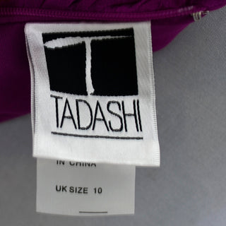 Vintage Tadashi Shoji Black Long Evening Dress Sheer Sleeves 90s