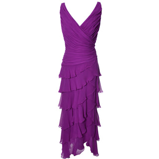 Sleeveless Tadashi 1990s purple silk vintage dress