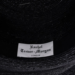 Rachel Trevor Morgan London Wide Brim Sage Green Silk Hat W/ Flowers