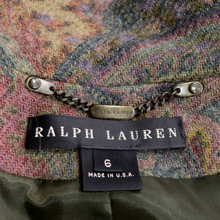 Ralph Lauren Paisley Lambswool wool coat size 6 USA