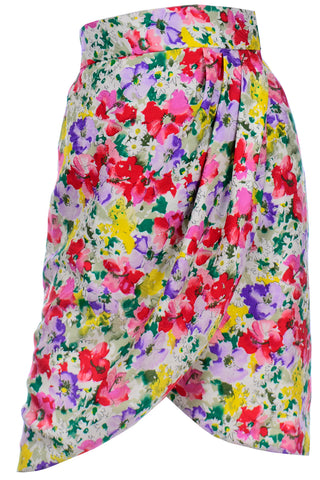 Raoul Arango Vintage Floral Silk Wrap Skirt