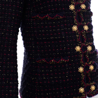 Chanel 2015 Paris Salzburg Runway Blue Red Lesage Tweed Jacket $14250