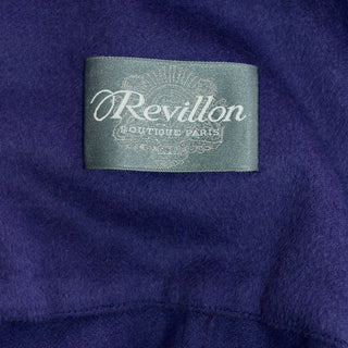 Vintage Revillon Boutique Paris Purple Wool Studded Cape w Dyed Fur Trim