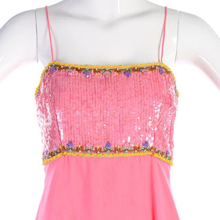 Richilene Pink Evening Gown w/ Sequin Bodice