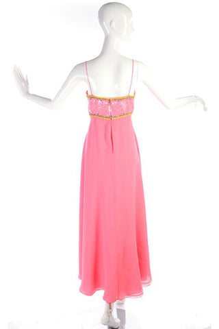 Richilene Pink Evening Gown with sequins and beading