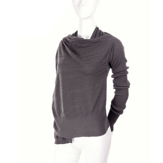 2017 Rick Owens Walrus Collection Grey Short Wrap Wool Sweater