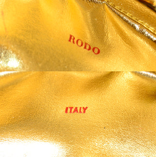 Rodo Vintage Gold Hard Case Evening Clutch or Shoulder Bag Italy