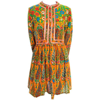 Vintage Floral 60's Mini Dress Moroccan Inspired
