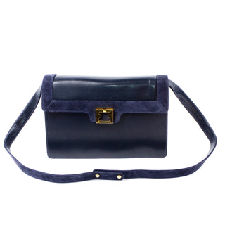 Salvatore Ferragamo Vintage Navy Blue Leather Handbag - Modig