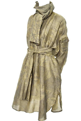 1980s Vintage Ferragamo Gold Linen Tunic Dress