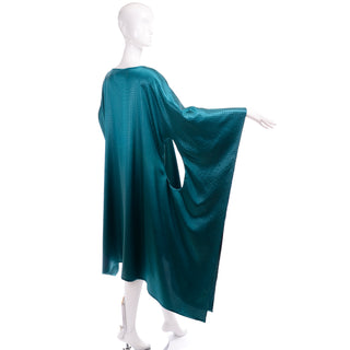 Avant Garde Teal Green Caftan Style Dress w/ Circle Cutout Sides