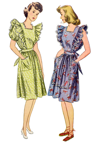 1943 Simplicity 2038 Vintage Pinafore Dress Sewing Pattern