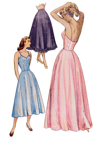 1948 Simplicity 2423 Vintage Slip and Petticoat Sewing Pattern