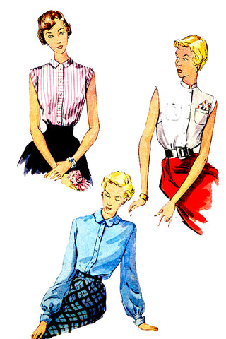 Simplicity 3092 Vintage 1949 Blouse Sewing Pattern
