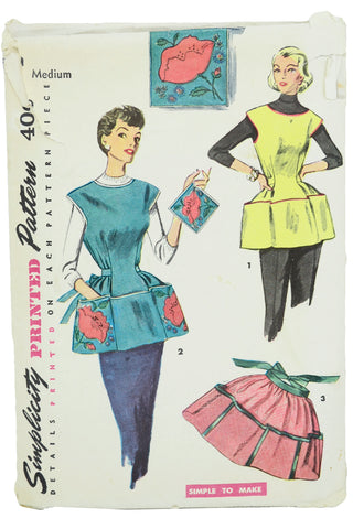 Simplicity 4492 Vintage 1953 Cobber & Half Apron & Potholder Pattern