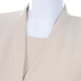 Sonia Rykiel Neutral 3pc Skirt Top and Long Blazer Jacket Suit Rayon