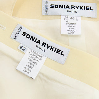 Sonia Rykiel Cream Wool Skirt & Long Line Blazer Jacket Suit Paris Made in France