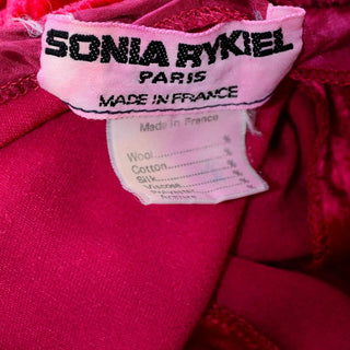 Sonia Rykiel Paris vintage raspberry pink crushed velvet dress