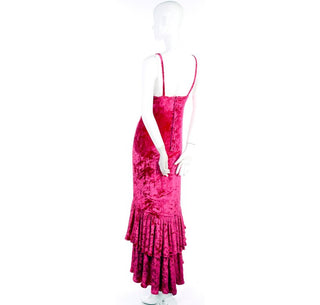 Sonia Rykiel Raspberry pink crushed velvet vintage dress