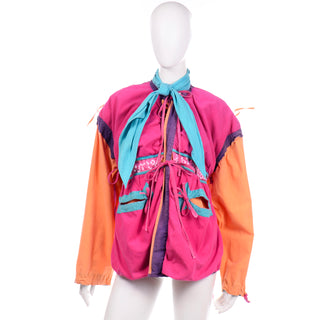 1980s Space Island Light Industries Sili Rare Vintage Convertible Jacket Jumpsuit & Bag rare design 80s