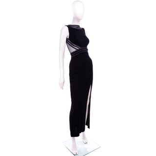 Tadashi Shoji Black Evening Gown 1990s Vintage Dress