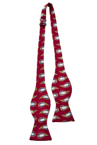 Vintage Talbott Studio red bow tie with pasley design