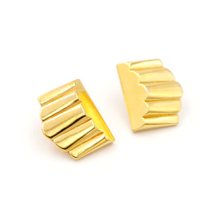 YSL 1980s Yves Saint Laurent Vintage Gold Textured Pierced Earrings