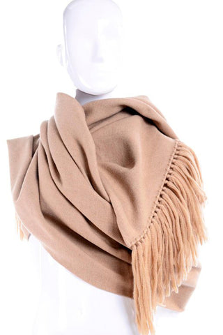 Camel wool extra large blanket scarf