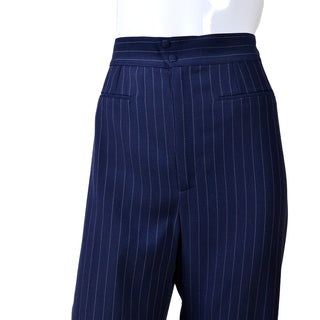 Pinstripe Navy Thierry Mugler Vintage Trouser Blazer Suit