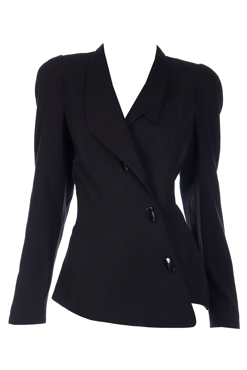 Vintage Deadstock Thierry Mugler Activ Asymmetrical Black Blazer 