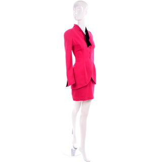 Vintage Thierry Mugler Paris Skirt Jacket Suit in Red 1980s