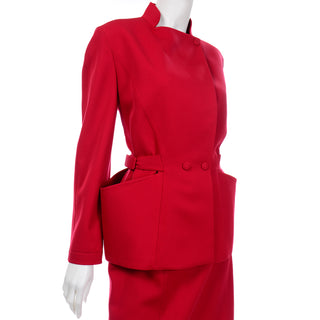 Thierry Mugler Paris Vintage Red Skirt and Jacket Suit