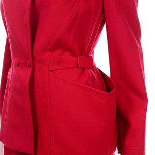 Thierry Mugler Paris Vintage Red Skirt and Jacket Suit
