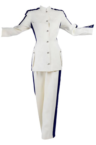Thierry Mugler White Linen Pant Suit