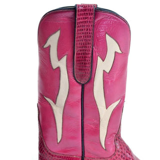 Detail Pink and White Cowgirl Boots