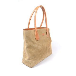 Tod's Large Tan Suede Tote Shopper w/ Built-in Crossbody Leather Bag