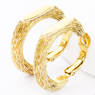 Vintage Trifari crown earrings gold textured