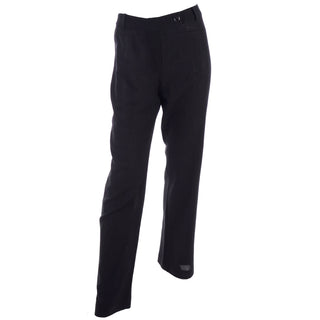 Valentino Black Crepe Trouser Pantsuit w/ Belted Jacket Size 8