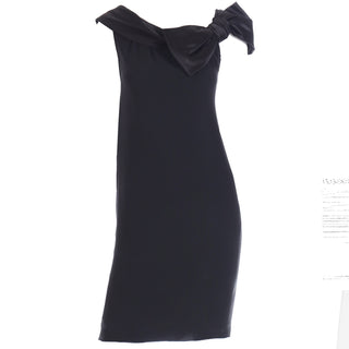 2008 Valentino Garavani Black Silk Evening Little Black Dress w Bow Documented Designer dress