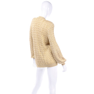 Vintage Valentino Gold Sparkle Cardigan Sweater Oversized