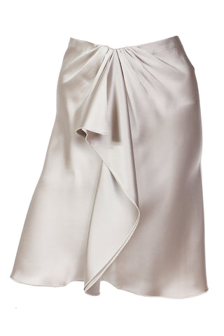 Taupe Silk Valentino 2000s Skirt