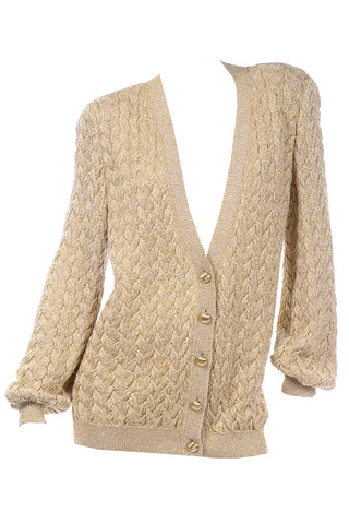 Vintage Valentino Gold Sparkle Cardigan Sweater