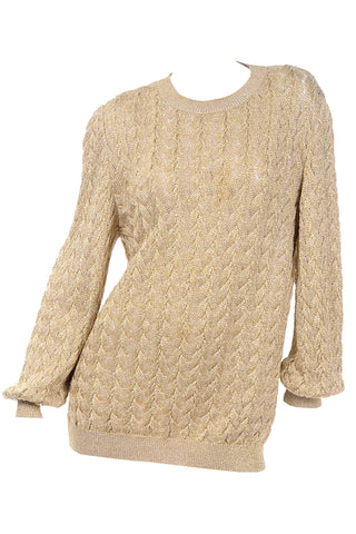 Valentino-Gold-Sparkle=Pullover-Sweaterh-vintage