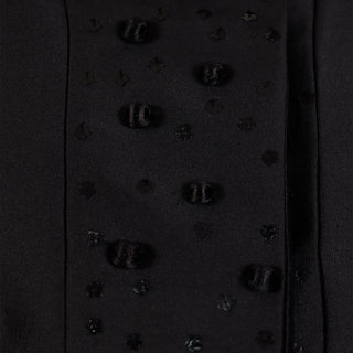 2008 Valentino Deadstock 2pc Black Beaded Peplum Jacket & Skirt Suit with silk knots