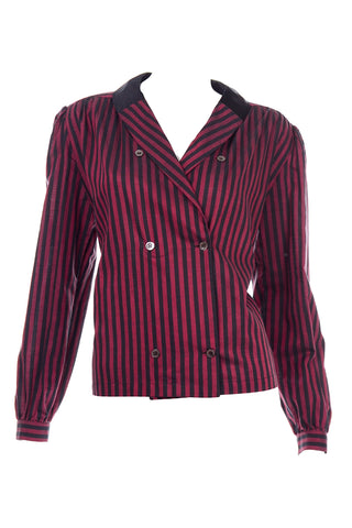 Valentino vintage red and black striped blouse