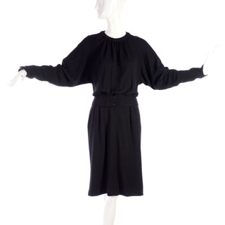 Vintage Valentino black wool day dress