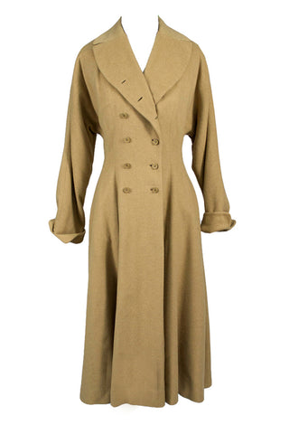 Vera Maxwell vintage coat from 1940s Cinched waist - Dressing Vintage